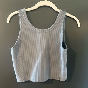 Lululemon Ribbed Softstreme Cropped Tank Top - Blue/grey - Size 4